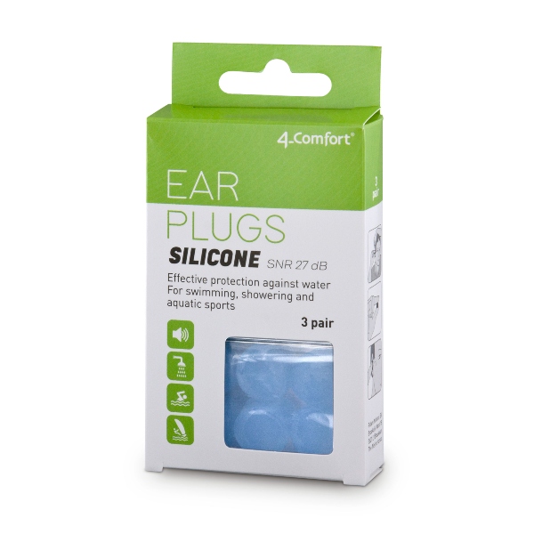 4-Comfort ausu aizbāžņi Silicone (silikona, pasargā no ūdens) 1