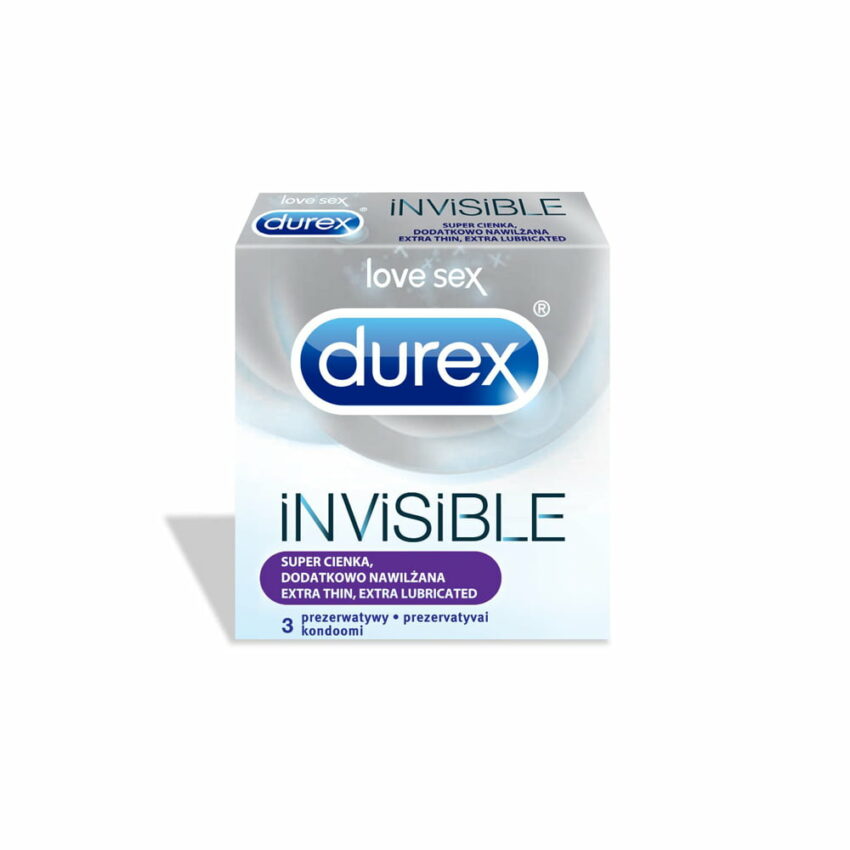 DUREX Invisible Extra Lubricated prezervatīvi, 3 gab. 2