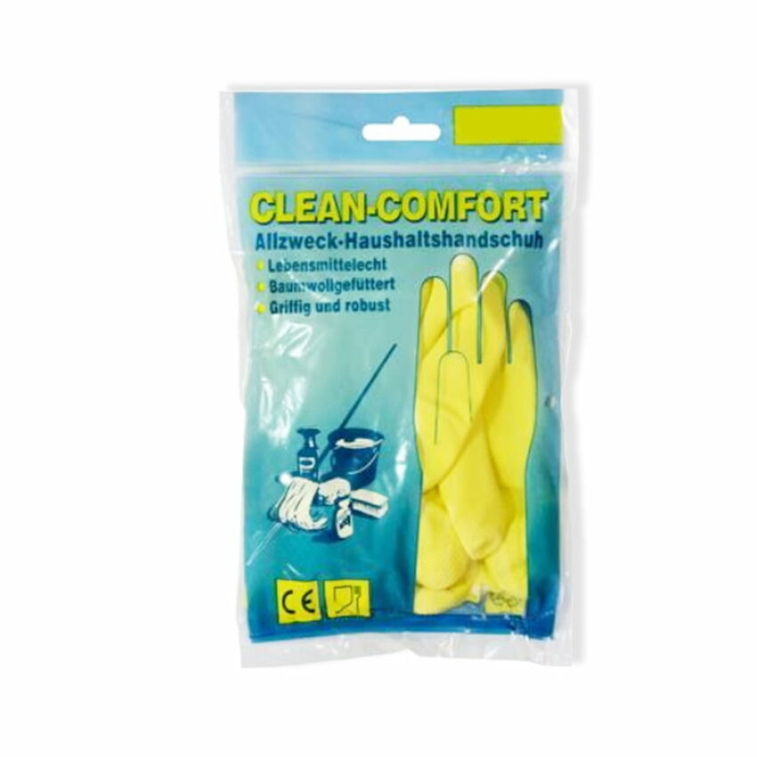 Сlean Comfort латексные хозяйственные перчатки,желтого цвета, размер S 2