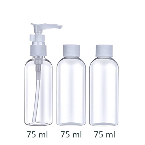 Дорожный комплект пластмассовых бутылочек - 3шт (общий объём - 225мл) 2