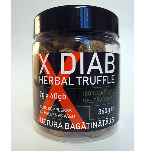 X DIAB HERBAL TRUFFLE augu komplekss ar mellenes vasu, 9g x 40 gab 1