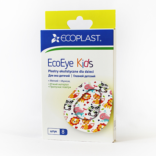 ECOPLAST пластырь для глаз детский 5,7 см х 7,2 см, 8 шт. 1