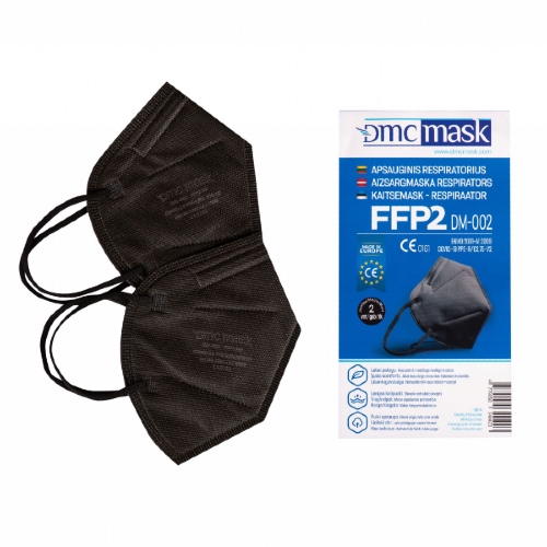 Respiratori ar FFP2 klases filtru bez vārsta 2 gab. DM-002/B, melns 2