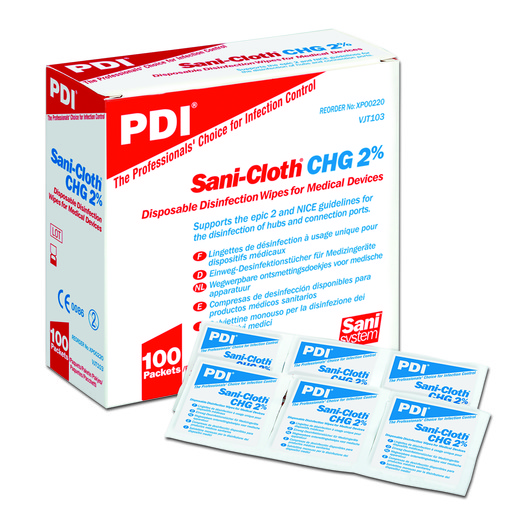 Дезинфицирующие салфетки "Sani-Cloth CHG 2%" N100, с 70% спиртом и 2% хлоргексидином 1
