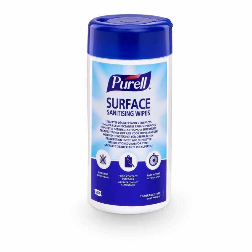 "PURELL® SURFACE SANITISING WIPES" спиртосодержащие салфетки для дезинфекции поверхностей, 100 шт. 1