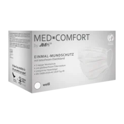 Маски "MED COMFORT" с эластичными резинками, 3-слойные